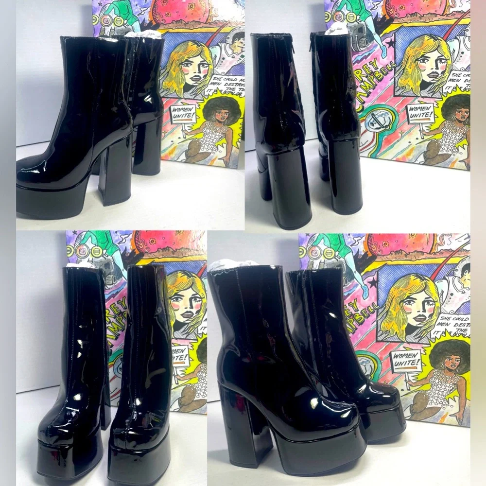 BNIB JEFFREY CAMPBELL WIDOW PATENT LEATHER PLATFORMS 6M